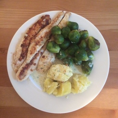 Pangasius Filet mit Rosenkohl und Kartoffeln
